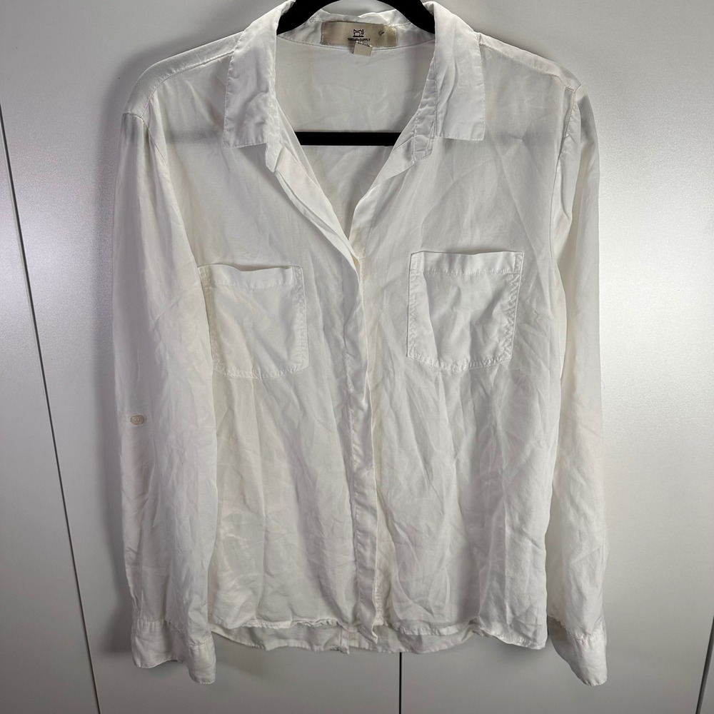 Thread+Supply Women’s White Button Down Shirt Wardrobe Capsule Size LARGE